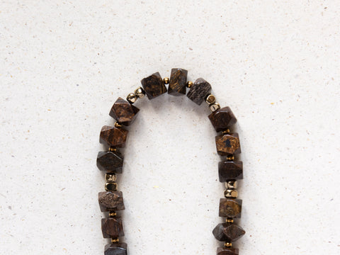 Schlüsselkette kurz mit Bronzit Natursteinen