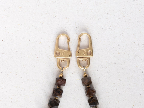 Schlüsselkette kurz mit Bronzit Natursteinen