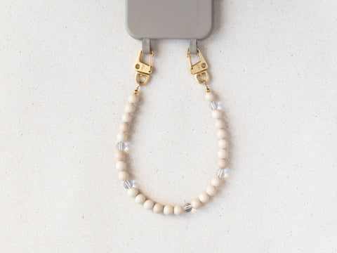 Kurze Handykette Creamy Crystal