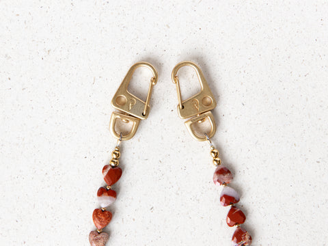 Handyhülle Berry & Handykette mit Brekzienjaspis Herzperlen – Für Dankbarkeit