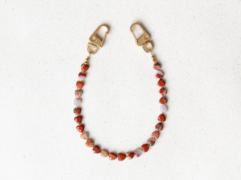 Handyhülle Berry & Handykette mit Brekzienjaspis Herzperlen – Für Dankbarkeit