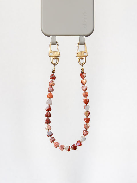 Kurze Handykette mit Brekzienjaspis – Für Dankbarkeit