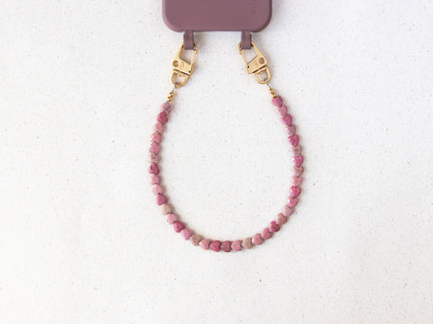 Handyhülle Berry & Handykette Rhodochrosit Herzperlen - Für Liebe & Verbundenheit