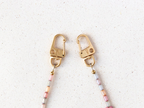 Kurze Handykette Rosé Romance mit Rhodochrosit Herzperlen