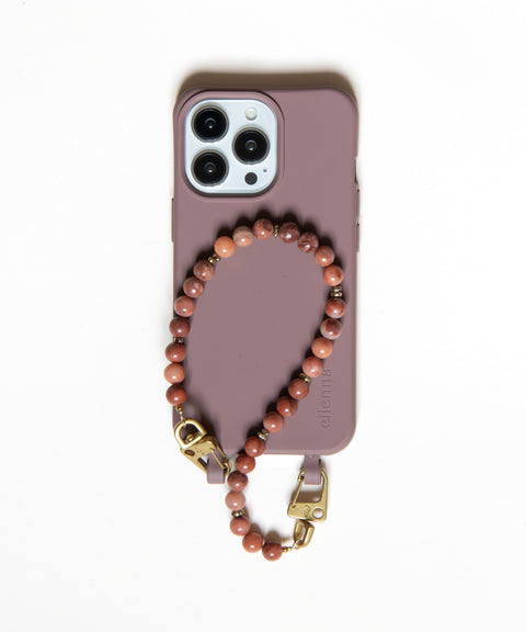 Berry phone case &amp; phone chain with rhodonite