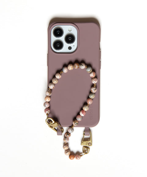 Berry phone case &amp; phone chain with rhodonite