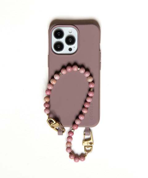 Berry phone case &amp; phone chain with rhodonite