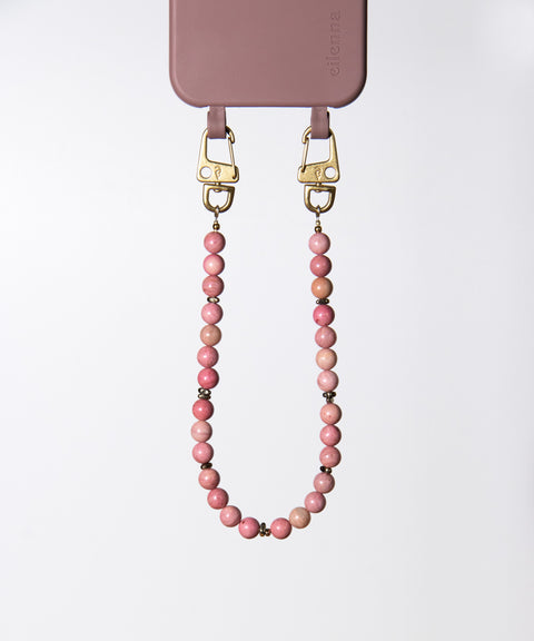 Berry phone case &amp; phone chain with rhodonite