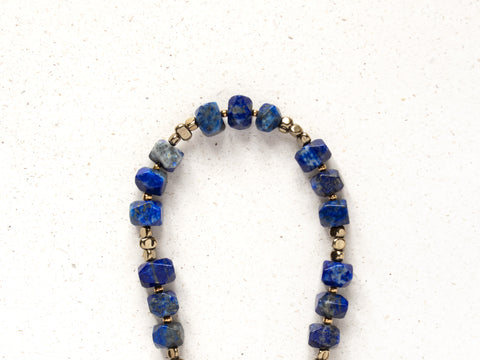 Schlüsselkette kurz mit Lapislazuli Natursteinen