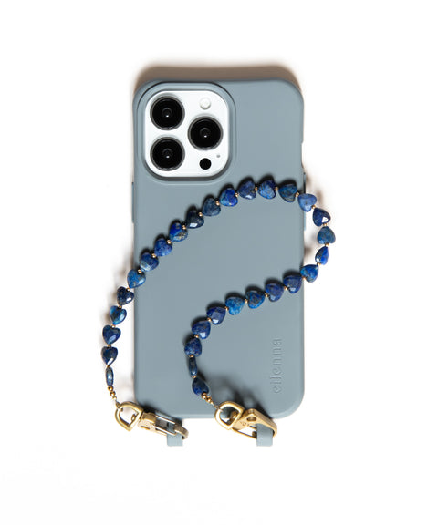 Kurze Handykette mit Lapislazuli Herzperlen – Für innere Stärke