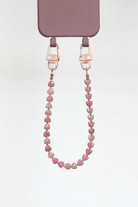 Berry phone case &amp; phone chain with rhodonite