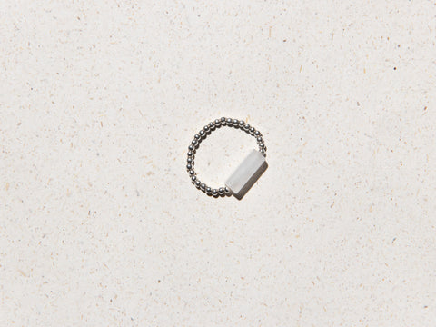 Ring with rock crystal &amp; 925 silver beads, Clara Ring by eilenna