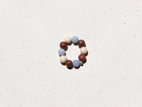 Ring made of gemstone mix &amp; 925 silver pearl, Tirsa Ring