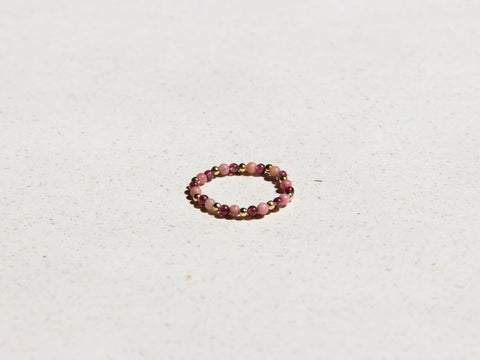 Ring mit Rhodochrosit und Granat, Haze Ring