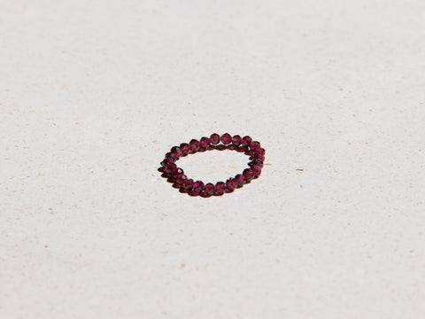 Ring with purple faceted spinel gemstones, Vireya Ring