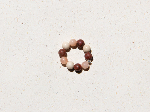 Ring made of gemstone mix &amp; 925 silver pearl, Amara Ring
