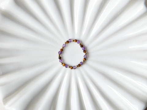 Ring mit Amethyst und Tigerauge, Elva Ring
