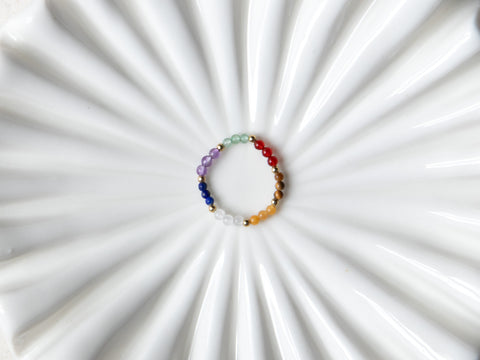 7 Chakra Edelstein Ring, Balance und Energie