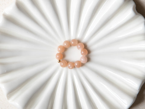 Chalcedony &amp; 18-carat gold-plated pearl ring, Seluna Ring