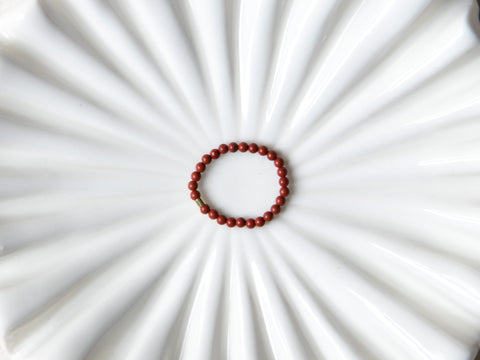 Ring with red jasper natural stones, Soléa Ring