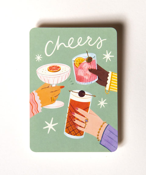 Glückwunschkarte „Cheers“ – Karte zum Anstoßen & Feiern