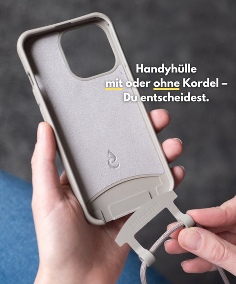 Mobile phone case with detachable cord, Clay & Ginger