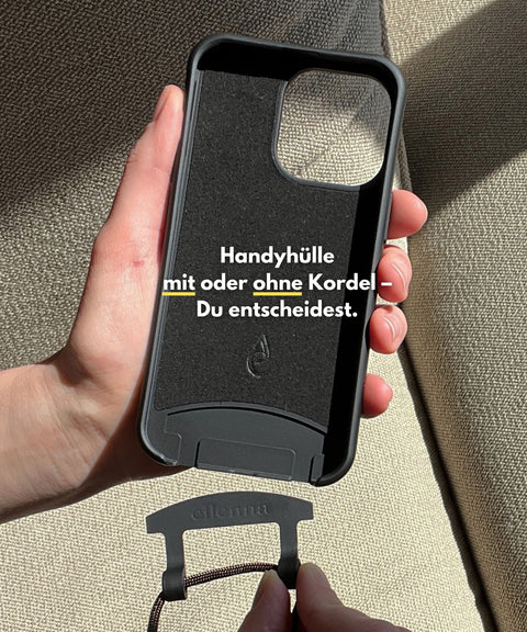 Phone case with detachable cord, Crow &amp; Black Beauty