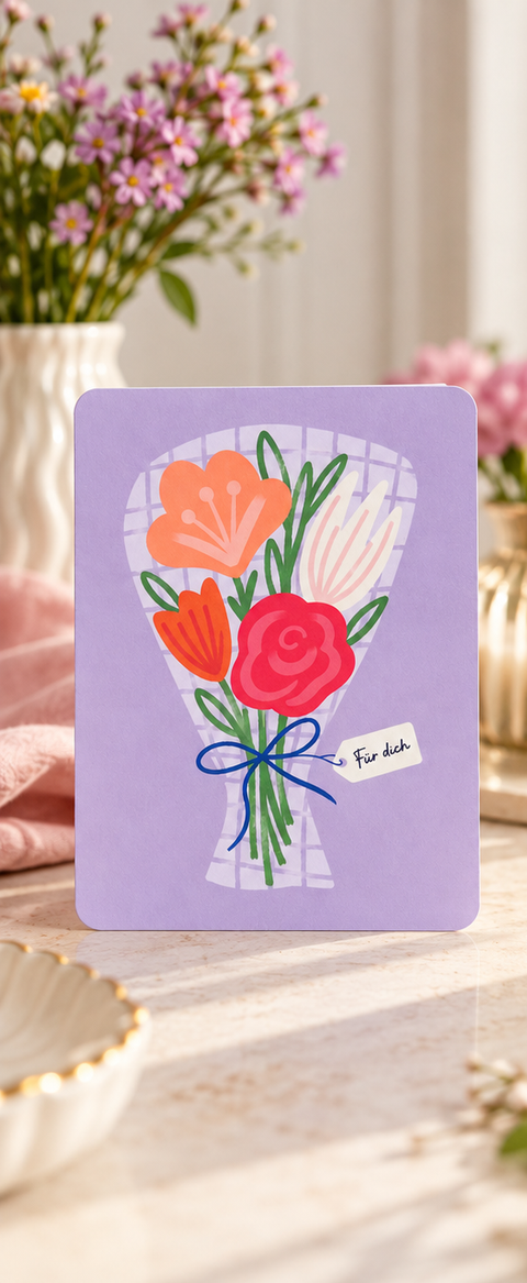 Gift set with handmade suncatcher, wedding greeting card & gift bag