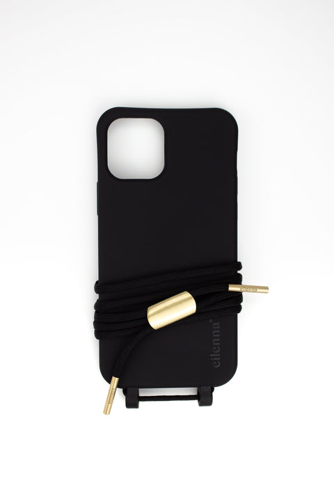 Handykette und Handyhülle für iPhone Samsung in CROW Schwarz mit Kordel BLACK BEAUTY handmade von eilenna