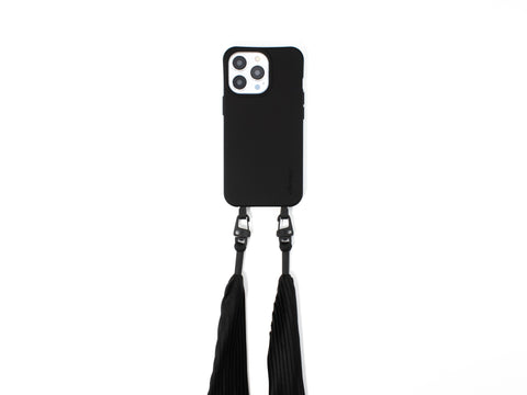 NEU eilenna Handyhülle für iPhone und Samsung mit Plisseetuch Band, Farbe CROW und SCHWARZ, Limited Edition