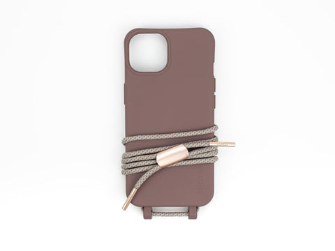 Handyhülle mit abnehmbarer Kordel, Berry & Oat