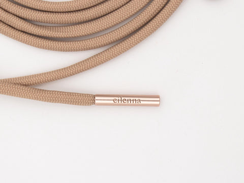 Handykette universal mit Karabiner und Adapter, Kordel in SANDY mit Gold oder Rosegold, handmade von eilenna