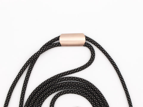 Handykette universal mit Karabiner und Adapter, Kordel in POCAHONTAS mit Rosegold, handmade von eilenna
