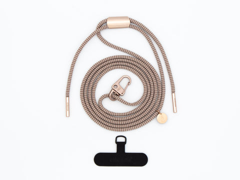 Handykette universal mit Karabiner und Adapter, Kordel in CHESS mit Gold oder Rosegold, handmade von eilenna