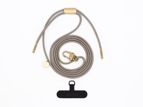 Handykette universal mit Karabiner und Adapter, Kordel in BOHEMIAN mit Roségold oder Gold, handmade von eilenna