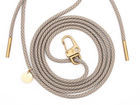 Handykette universal mit Karabiner und Adapter, Kordel in GINGER mit Gold oder Roségold, handmade von eilenna