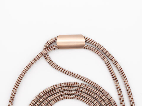 Handykette universal mit Karabiner und Adapter, Kordel in CHESS mit Gold oder Rosegold, handmade von eilenna