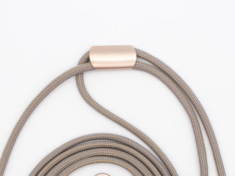 Handykette universal mit Karabiner und Adapter, Kordel in BOHEMIAN mit Roségold oder Gold, handmade von eilenna
