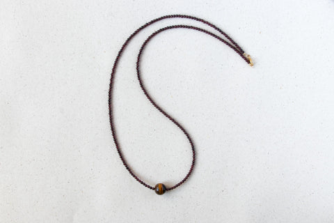 Lange Halskette, Zarter Naturstein Schmuck Damen, 18K Vergoldet, Handmade Schmuck von eilenna