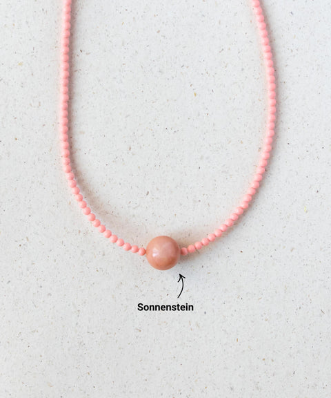 Lange Halskette, Zarter Naturstein Schmuck Damen, 18K Vergoldet, Handmade Schmuck von eilenna