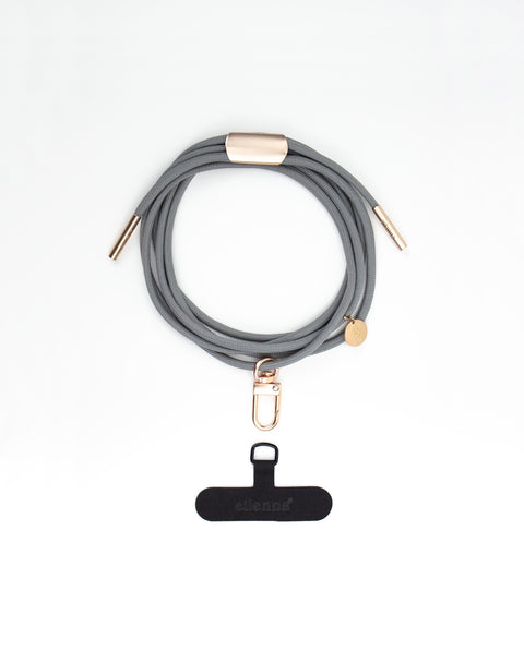 eilenna universal Handykette mit Karabiner und Patch, Kordel in PEPPELSTONE