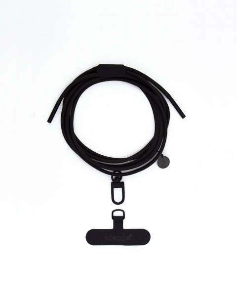 eilenna universal Handykette mit Karabiner und Patch, Kordel in BLACK BEAUTY