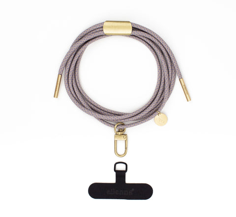 eilenna universal Handykette mit Karabiner und Patch, Kordel in OVER the TAUPE