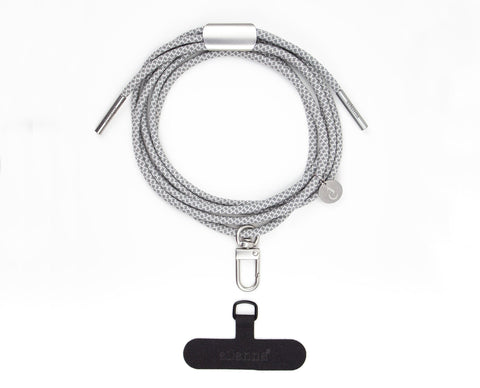 eilenna universal Handykette mit Karabiner und Patch, Kordel in FOGGY